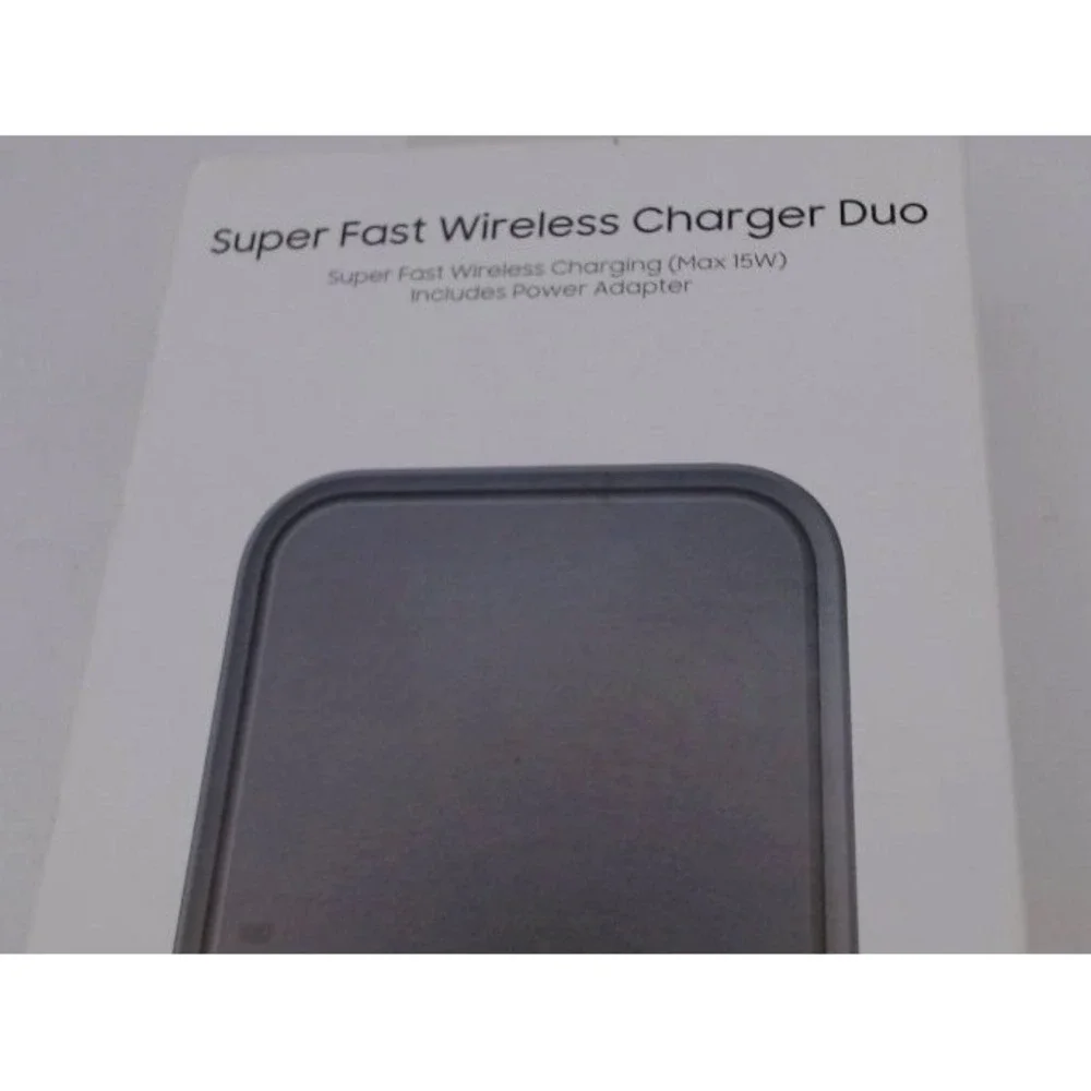Samsung-15W Dual Fast Wireless Charger w/ USB-C Cable and Power Head, Grey,BNIB